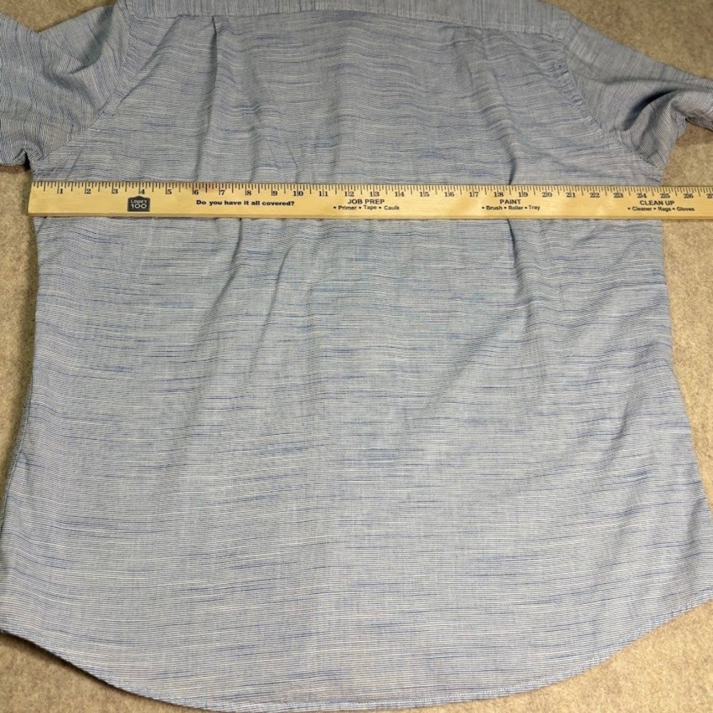 IZOD Saltwater Shirt Mens XL Blue Cotton Striped Short Sleeve Casual Coastal XL - Picture 5 of 8